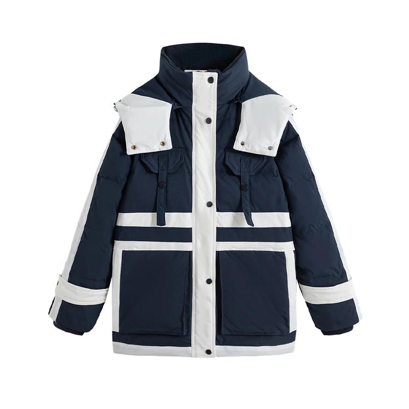Fashion Winter Hooded Feather Jacket Thick Warm Women 90% White Duck Down Parkas Casual Splicing Navy White Snow Outwear
Fashion Winter Hooded Feather Jacket Thick Warm Women 90% White Duck Down Parkas Casual Splicing Navy White Snow Outwear
