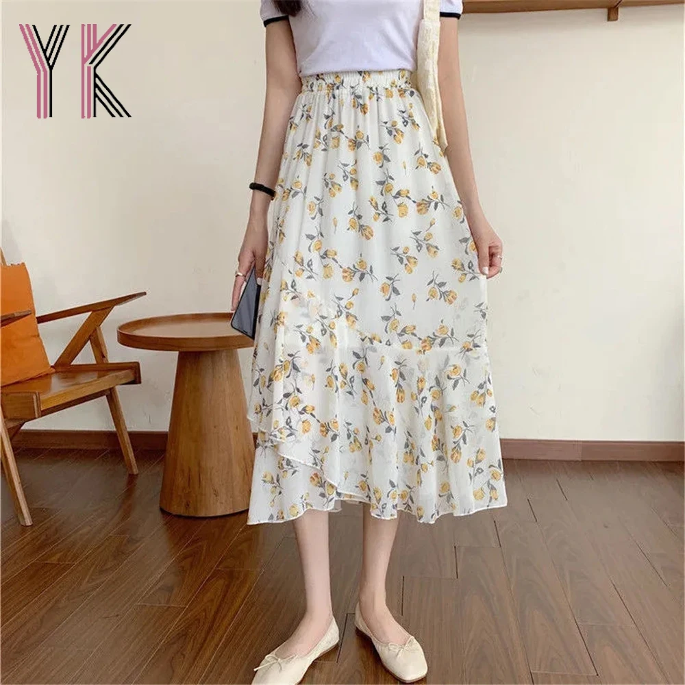 Chiffon Floral Irregular Stitching Skirt 2021 Summer Lined Korean Fashion Loose Skirt Sweet Elegant Aesthetic Fairy Women'S Saia
Chiffon Floral Irregular Stitching Skirt 2021 Summer Lined Korean Fashion Loose Skirt Sweet Elegant Aesthetic Fairy Women'S Saia
