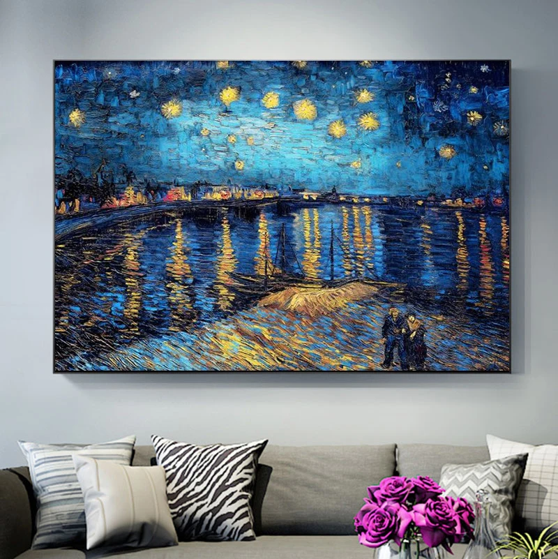 Ван Гог звездная ночь холст настенные картины художественные плакаты и принты