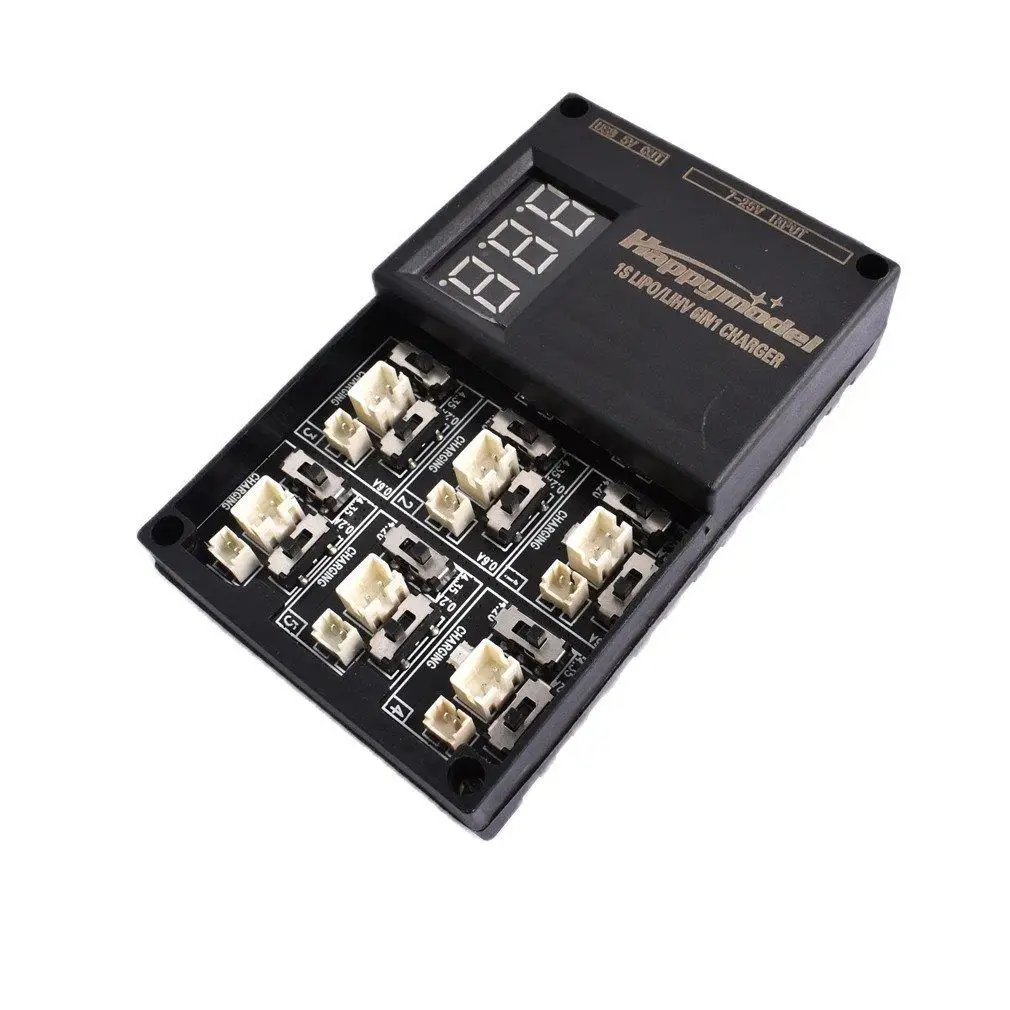 HappyModel 1S06 1S LIPO LIHV 6in1 Charger with Digital Display 3.7V 3.8V JST1.25 PH2.0 for RC FPV Tinywhoop Drone 1S Battery DIY
HappyModel 1S06 1S LIPO LIHV 6in1 Charger with Digital Display 3.7V 3.8V JST1.25 PH2.0 for RC FPV Tinywhoop Drone 1S Battery DIY