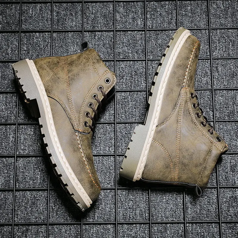 Leather Men Winter Boots Handmade Retro Men's Boot Warm Chunky Boots Men Winter Velet Shoes High Top Boot Man Shoes 
Leather Men Winter Boots Handmade Retro Men's Boot Warm Chunky Boots Men Winter Velet Shoes High Top Boot Man Shoes