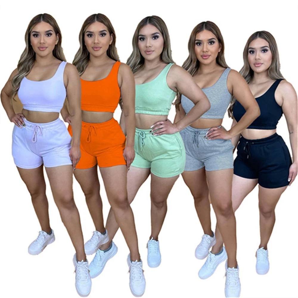 RStylish 2021 Womens Tracksuits Solid Color Sportswear Sleeveless Crop Top Drawstring Biker Shorts Summer Bodycon Two Piece Sets
RStylish 2021 Womens Tracksuits Solid Color Sportswear Sleeveless Crop Top Drawstring Biker Shorts Summer Bodycon Two Piece Sets