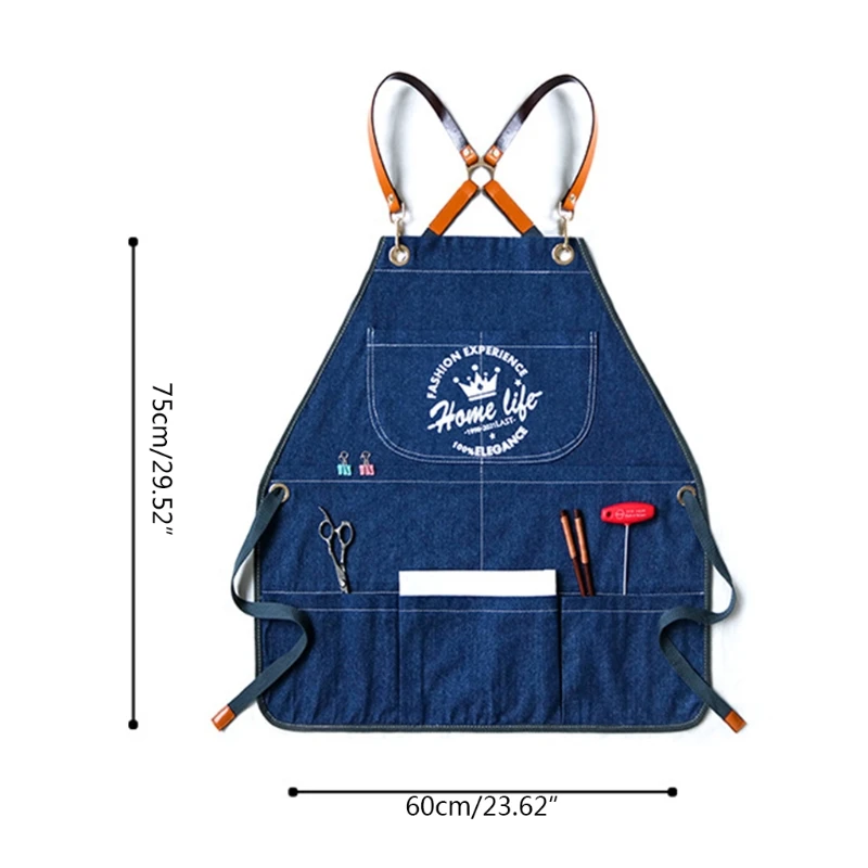 Denim Canvas Apron Cross Back Adjustable Chef Apron Multi-pocket Sleeveless Adjustable Strap and Large Pockets Bib
Denim Canvas Apron Cross Back Adjustable Chef Apron Multi-pocket Sleeveless Adjustable Strap and Large Pockets Bib