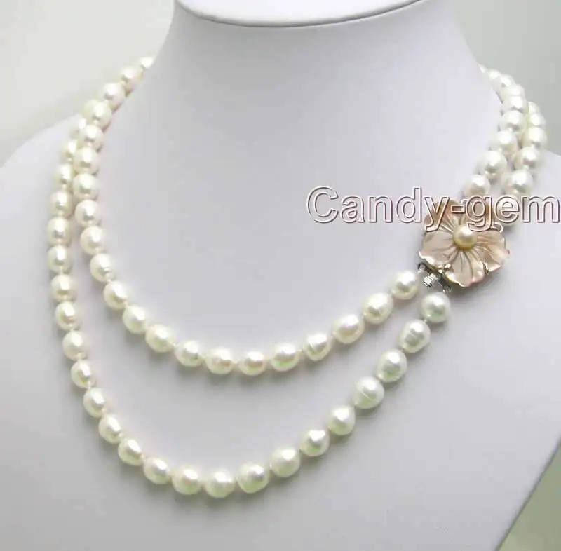 SALE 6-7MM Rice WHITE Natural freshwater PEARL 17-18" 2 strands NECKLACE -ne5032
SALE 6-7MM Rice WHITE Natural freshwater PEARL 17-18" 2 strands NECKLACE -ne5032