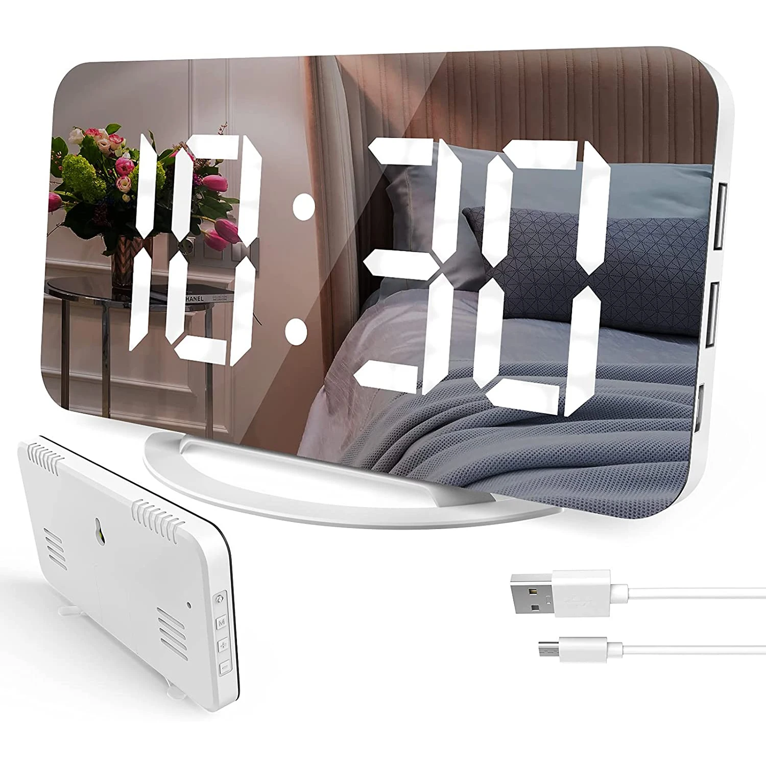 MICLOCK Digital Alarm Clock 7" Large LED Mirror Electronic Clocks with Touch Snooze Dual USB Charge Desk Wall Modern Clocks
MICLOCK Digital Alarm Clock 7" Large LED Mirror Electronic Clocks with Touch Snooze Dual USB Charge Desk Wall Modern Clocks
