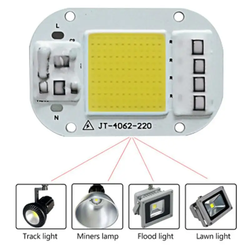 AC 220V 20W/30W/50W Free Driver COB Light Source High Pressure LED Chip