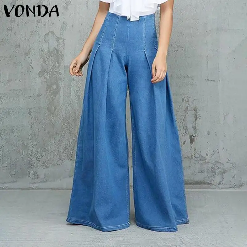2022 VONDA Women Summer Pants Casual Solid High Waist Wide Leg Long Pants Women's Trousers Loose Autumn Pantalones
2022 VONDA Women Summer Pants Casual Solid High Waist Wide Leg Long Pants Women's Trousers Loose Autumn Pantalones