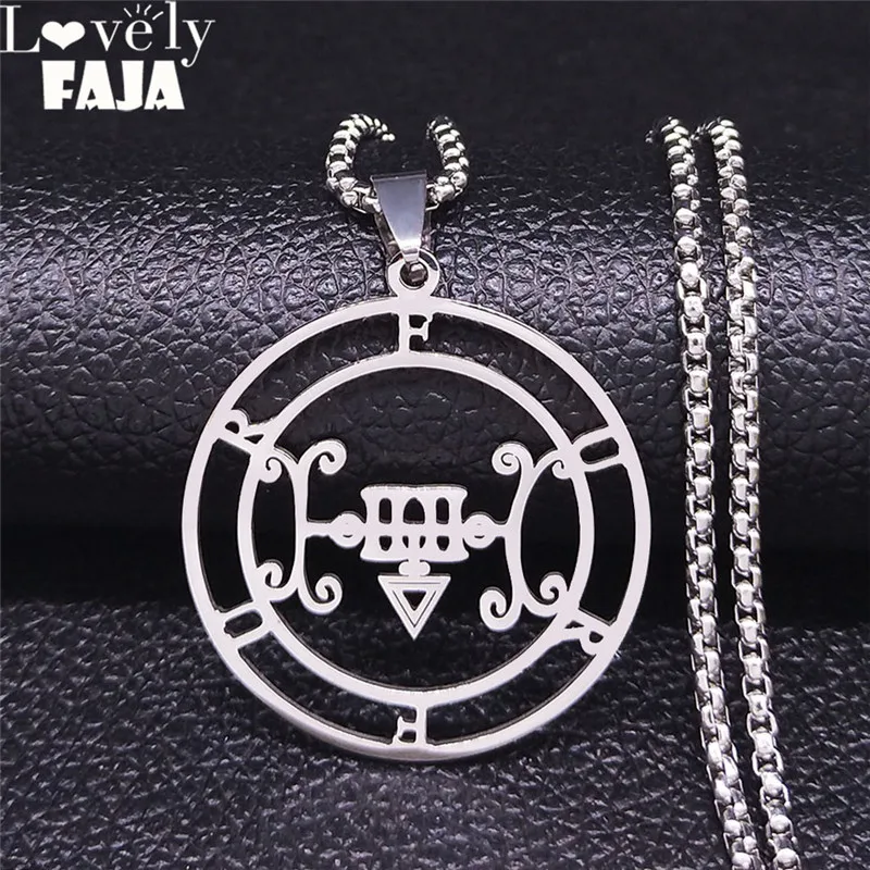 Ожерелье Sigeal Sigil De Lucifer из нержавеющей стали сатана s FURFUR лазерный ключ Baphomet штамп