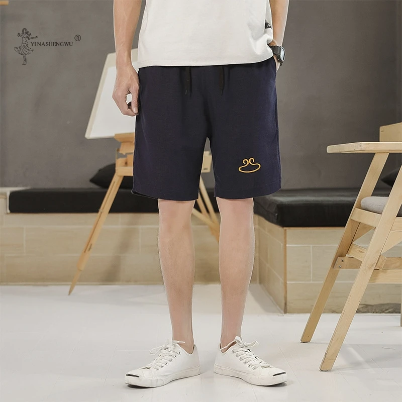 Summer Japan Retro Kimonos Shorts Plus-sized Menswear Loose Shorts Japanese Embroidered Male Harajuku Yukata Print Beach Pants