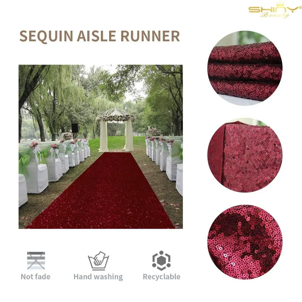 Sequin Aisle Runners 3Ft x 15Ft Burgundy Glitter Party Aisle Carpet Runner Wedding Carpets Wedding Accessories-M1025
Sequin Aisle Runners 3Ft x 15Ft Burgundy Glitter Party Aisle Carpet Runner Wedding Carpets Wedding Accessories-M1025