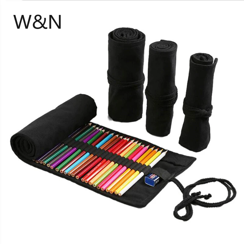 Canvas School Pencil Case Roll Pencilcase Large Cute Black pencil case for Girls Boys Pen Bag Stationery Pouch 12/24/36 Holes
Canvas School Pencil Case Roll Pencilcase Large Cute Black pencil case for Girls Boys Pen Bag Stationery Pouch 12/24/36 Holes