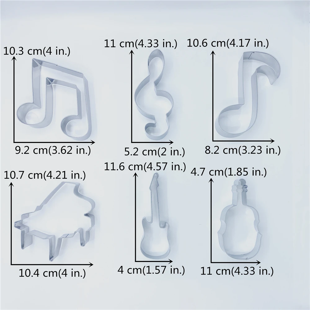 KENIAO Music Cookie Cutter Set - 6 Piece - Violin, Piano, Electric Guitar, Music Note Biscuit Fondant Cutters - Stainless Steel
KENIAO Music Cookie Cutter Set - 6 Piece - Violin, Piano, Electric Guitar, Music Note Biscuit Fondant Cutters - Stainless Steel
