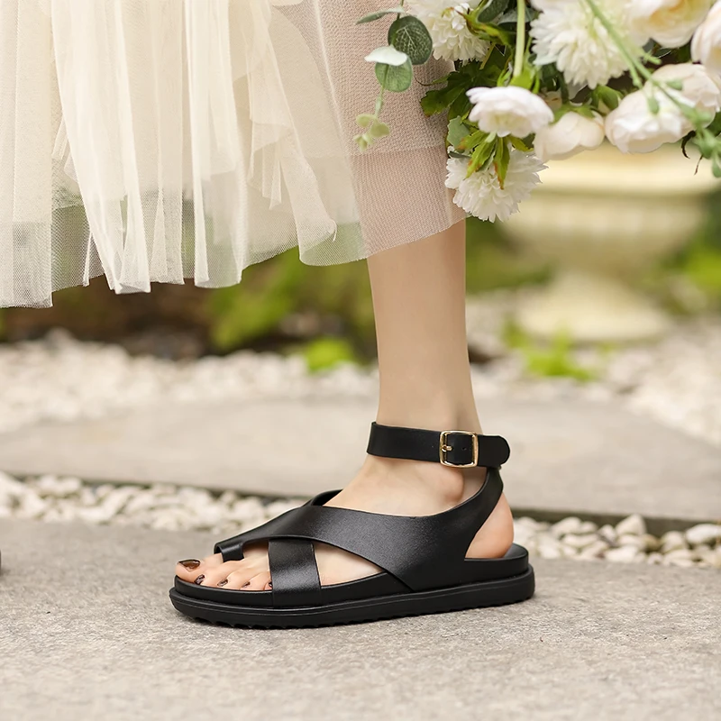 QZYERAI 100% Cow Leather Flat Platform Sandals Woman Shoes Fashion Ladies Party Dress Shoes Woman Summer Style Women Flip-flop
QZYERAI 100% Cow Leather Flat Platform Sandals Woman Shoes Fashion Ladies Party Dress Shoes Woman Summer Style Women Flip-flop