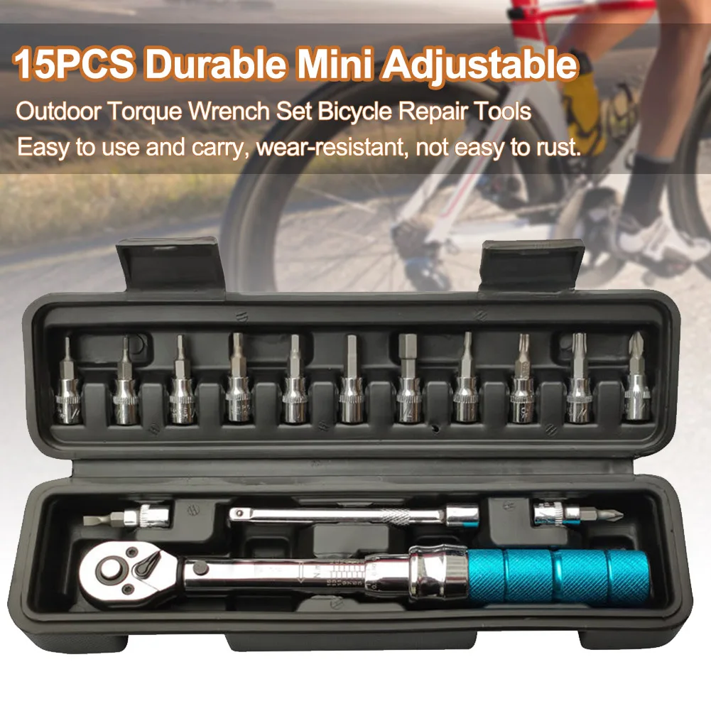 15pcs Torque Wrench Set Bicycle Repair Tools Cycling Outdoor Socket Universal Manual Spanner Durable Mini Adjustable Portable
15pcs Torque Wrench Set Bicycle Repair Tools Cycling Outdoor Socket Universal Manual Spanner Durable Mini Adjustable Portable