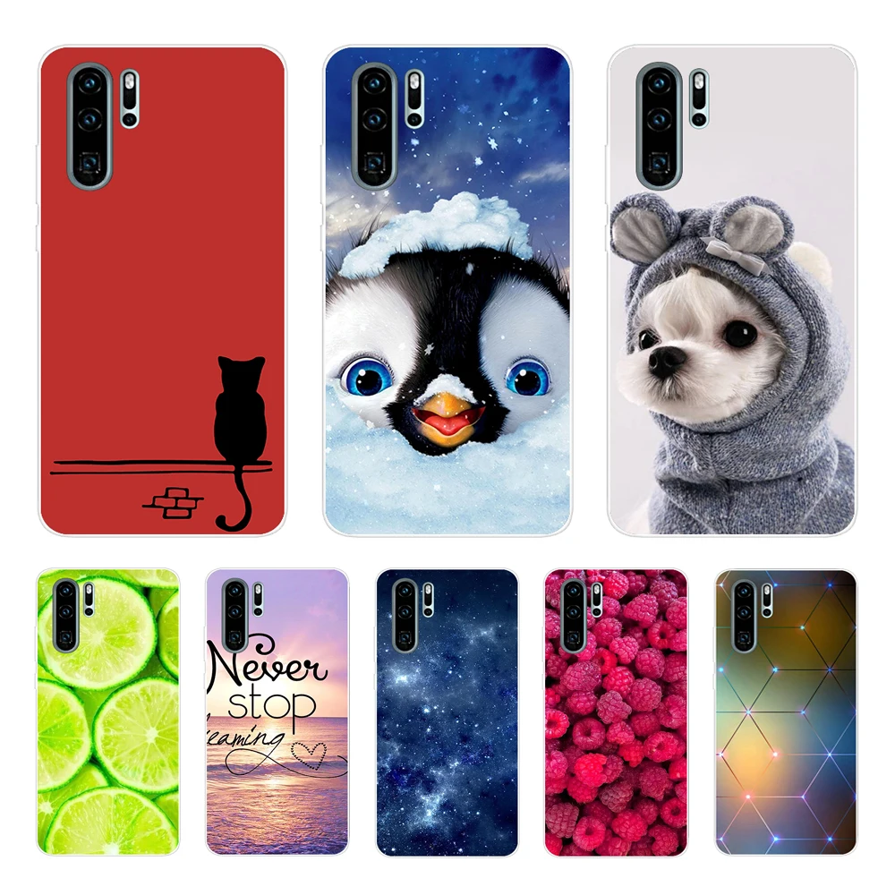 Чехол для Huawei P30 Case Pro Lite Φ P30Lite P 30 силиконовый чехол телефона черный из ТПУ |