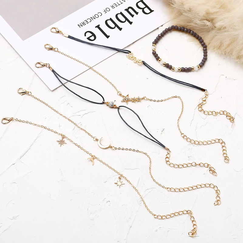 10 styles Boho Bracelets for Women Mix Moon Star Love crystal Charm beads Link chain bracelets Set Female 2019 Bohemia Jewelry
10 styles Boho Bracelets for Women Mix Moon Star Love crystal Charm beads Link chain bracelets Set Female 2019 Bohemia Jewelry