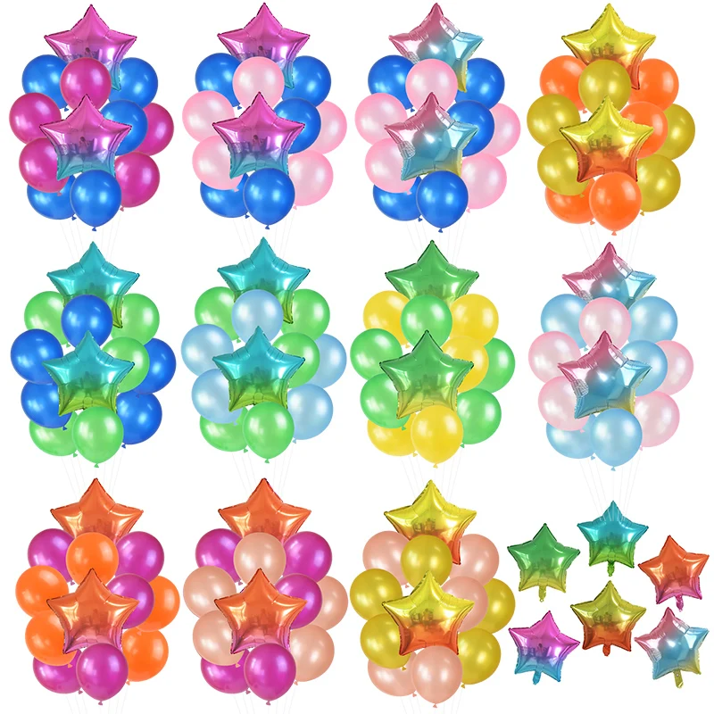 12pcs/set 18in'' Gradient Star Foil Balloon 12in'' Latex Ballons Penta Helium Balloons Globos Party Wedding Birthday Decorations
12pcs/set 18in'' Gradient Star Foil Balloon 12in'' Latex Ballons Penta Helium Balloons Globos Party Wedding Birthday Decorations