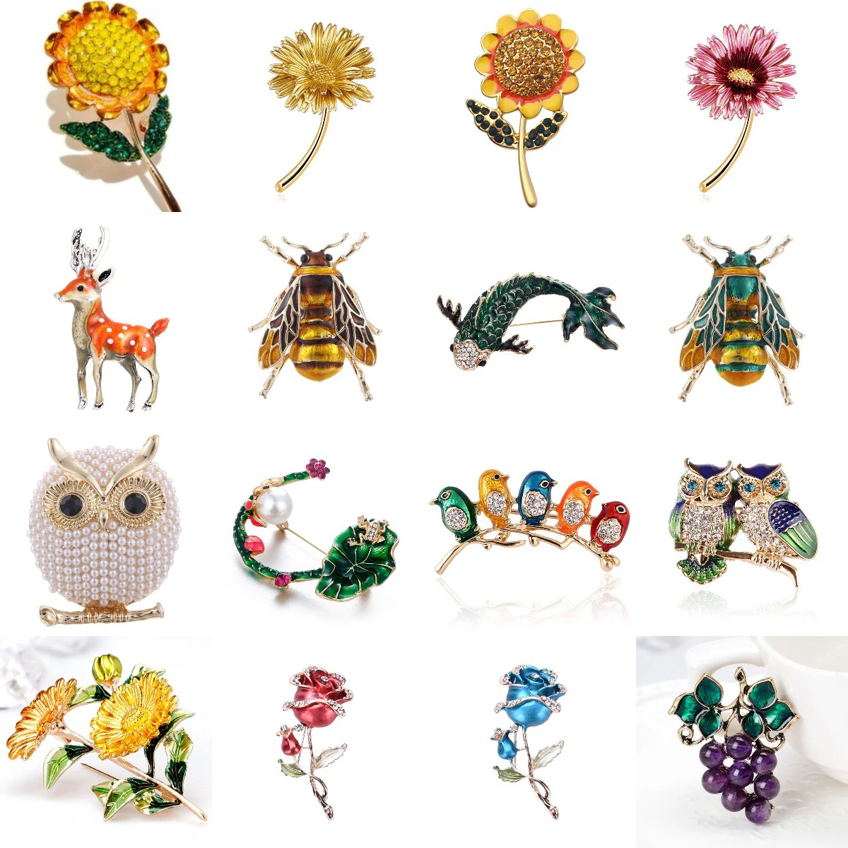 Insect Birds Pearl Owl Pins Rhinestone Couple Flamingo Brooch Animal Brooches Women Men Clothes Scarf Buckle Collar Jewelry
Insect Birds Pearl Owl Pins Rhinestone Couple Flamingo Brooch Animal Brooches Women Men Clothes Scarf Buckle Collar Jewelry