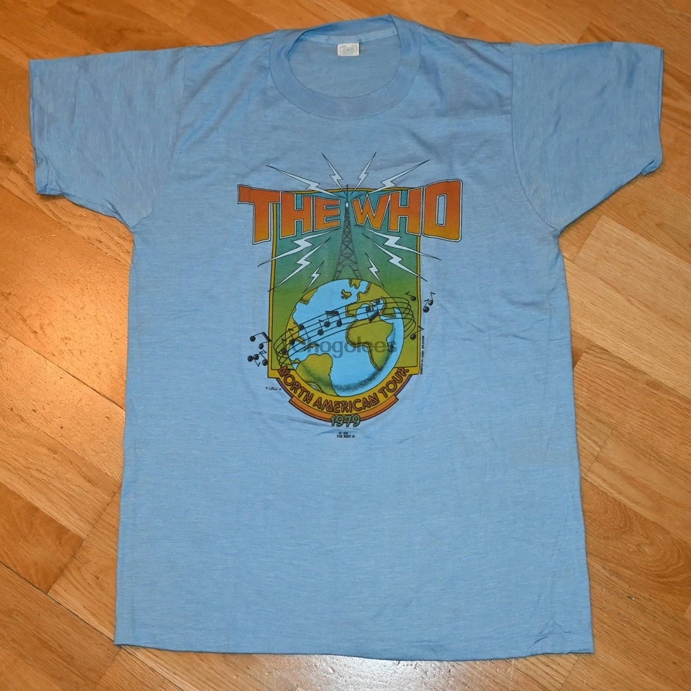 1979 Оригинальная футболка с изображением оригинальной рок-группы (L) группы THE WHO