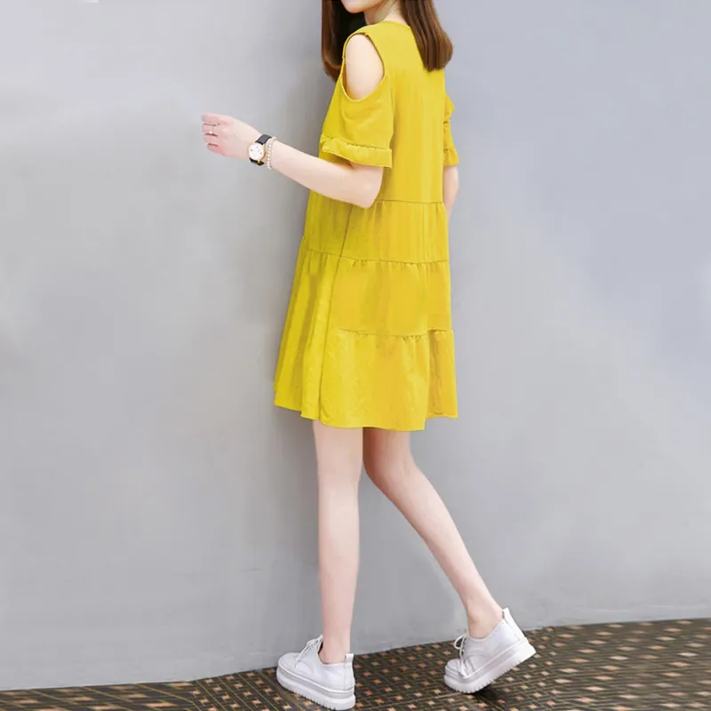 Women Summer Round Collar Short Sleeve Dress Women Sexy Off Shoulder Mini Dress Female Solid Color Loose Casual Party Dresses
Women Summer Round Collar Short Sleeve Dress Women Sexy Off Shoulder Mini Dress Female Solid Color Loose Casual Party Dresses