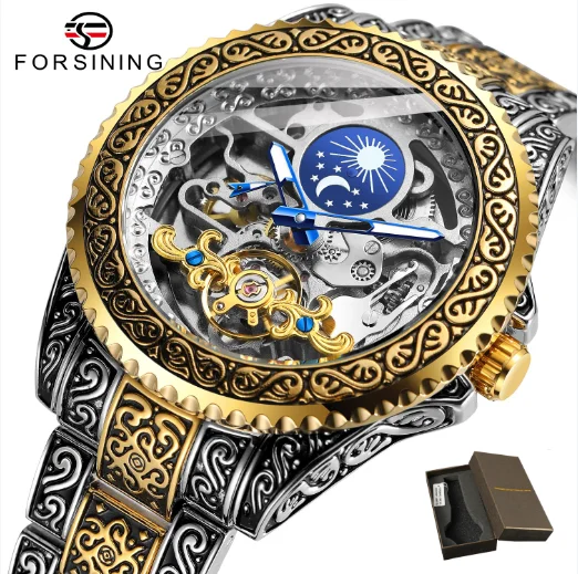 Forsining Classic Retro Skeleton Tourbillon Design Men's Watches Auto Winding Luminous Luxury Business Men Mechanical Watch
Forsining Classic Retro Skeleton Tourbillon Design Men's Watches Auto Winding Luminous Luxury Business Men Mechanical Watch