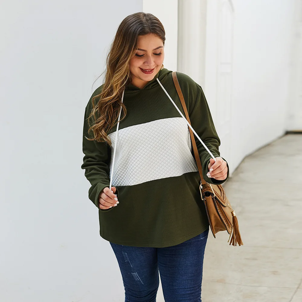 Autumn Plus Size Patchwork Hoodies for Women Curv Long Sleeve Clothing Blouses Hooded Sweatshirts Female Casual Loose Hoody 2021
Autumn Plus Size Patchwork Hoodies for Women Curv Long Sleeve Clothing Blouses Hooded Sweatshirts Female Casual Loose Hoody 2021