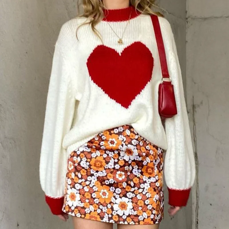 Women Winter Sweaters 2021 New Girl Red Love Loose Round Neck Long Sleeve Women Sweaterr Casual Pullover Top Pull Femme Clothes
Women Winter Sweaters 2021 New Girl Red Love Loose Round Neck Long Sleeve Women Sweaterr Casual Pullover Top Pull Femme Clothes