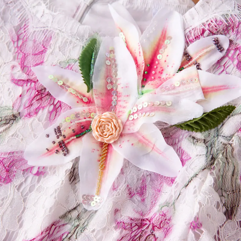 Early Autumn New round Neck Long Sleeve Lily Applique Splicing Beads Sequined Slim Short Temperament Jumpsuit Midi Dress
Early Autumn New round Neck Long Sleeve Lily Applique Splicing Beads Sequined Slim Short Temperament Jumpsuit Midi Dress