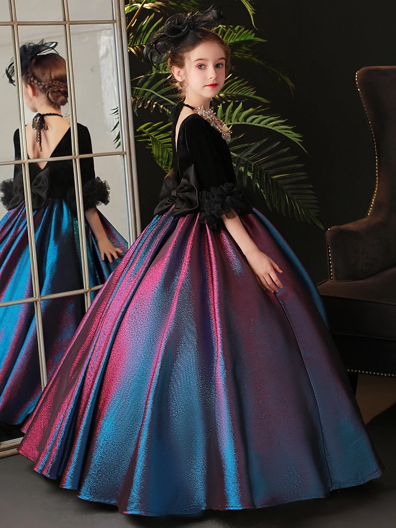 Black Velvet Girls Evening Gowns O-Neck Long Sleeve Backless Children's Catwalk Costume Gradient Children's Princess Dress
Black Velvet Girls Evening Gowns O-Neck Long Sleeve Backless Children's Catwalk Costume Gradient Children's Princess Dress