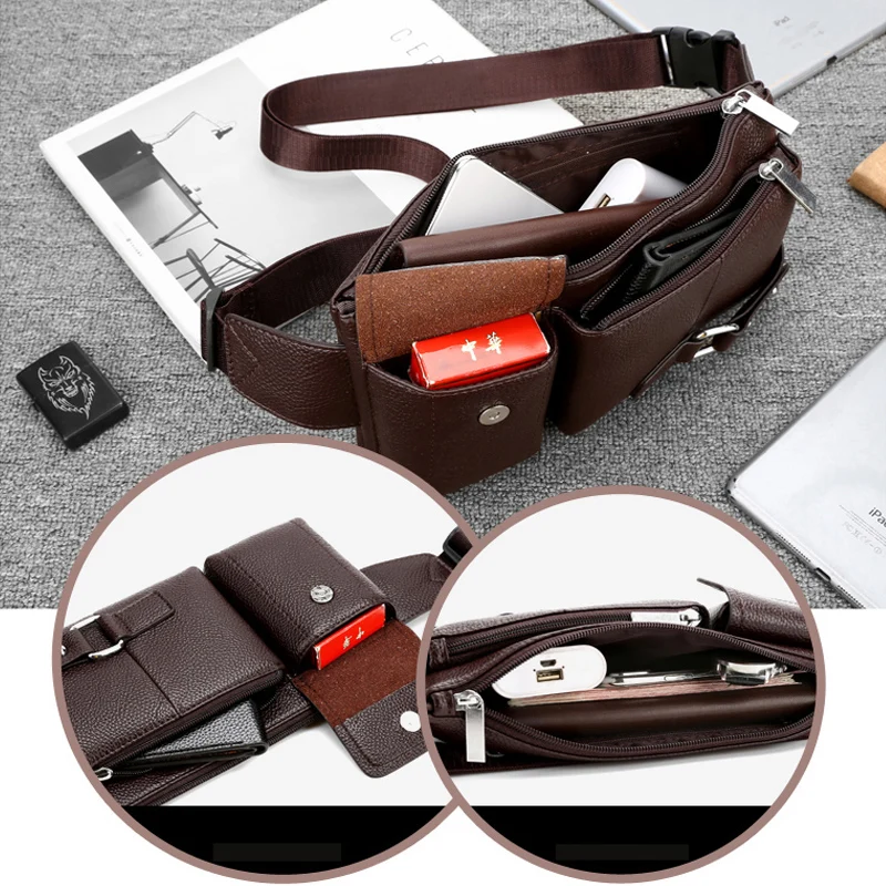 Many Departments Waist Bag Men Soft Leather Waist Pack Big Capacity Male Belt Bag Adjustabletravl Fanny Pack Travel Chest Bag
Many Departments Waist Bag Men Soft Leather Waist Pack Big Capacity Male Belt Bag Adjustabletravl Fanny Pack Travel Chest Bag