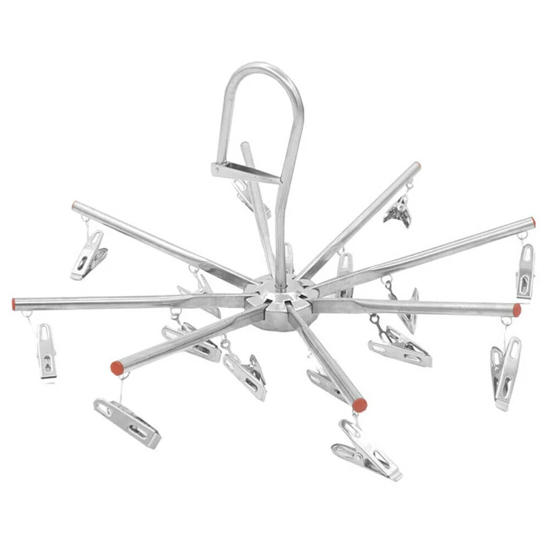 16 Clips Windproof Laundry Socks Gloves Clothes Hanger Collapsible Stainless Steel Foldable Hanging Rack Clothespin
16 Clips Windproof Laundry Socks Gloves Clothes Hanger Collapsible Stainless Steel Foldable Hanging Rack Clothespin