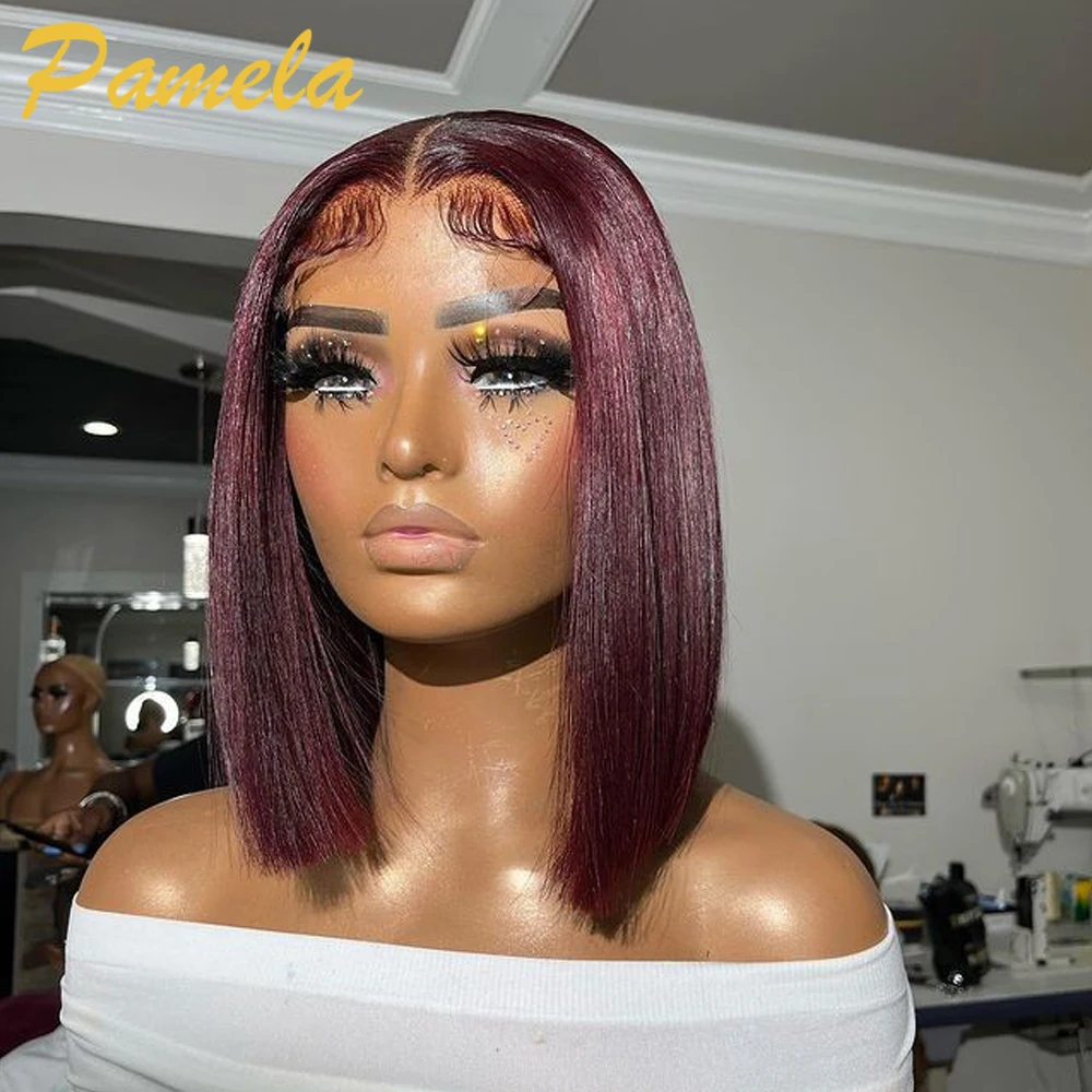 13x4 Burgundy 99j Short Bob Lace Front Human Hair Wigs Brazilian Straight Bob Transparent Lace Frontal Wigs For Women
13x4 Burgundy 99j Short Bob Lace Front Human Hair Wigs Brazilian Straight Bob Transparent Lace Frontal Wigs For Women
