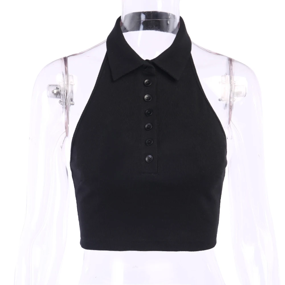 Women Solid Color Vest Tops New Fashion Button V-neck Short Slim Exposed Navel Pullover Shirt Sexy Sleeveless Vest
Women Solid Color Vest Tops New Fashion Button V-neck Short Slim Exposed Navel Pullover Shirt Sexy Sleeveless Vest