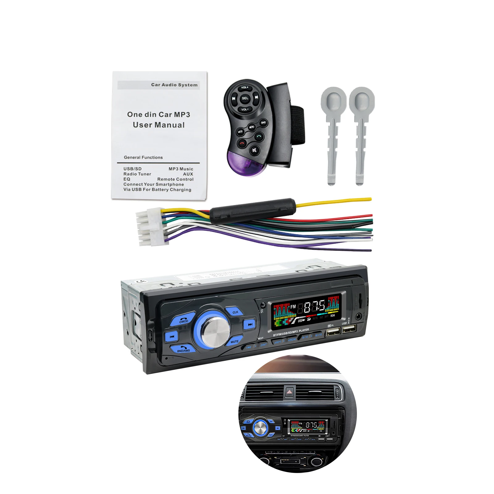 Car Radio Receiver Multimedia Player FM Aux Input Receiver Time Display Car Bluetooth Autoradio Car Stereo Radio Bluetooth 5.0
Car Radio Receiver Multimedia Player FM Aux Input Receiver Time Display Car Bluetooth Autoradio Car Stereo Radio Bluetooth 5.0