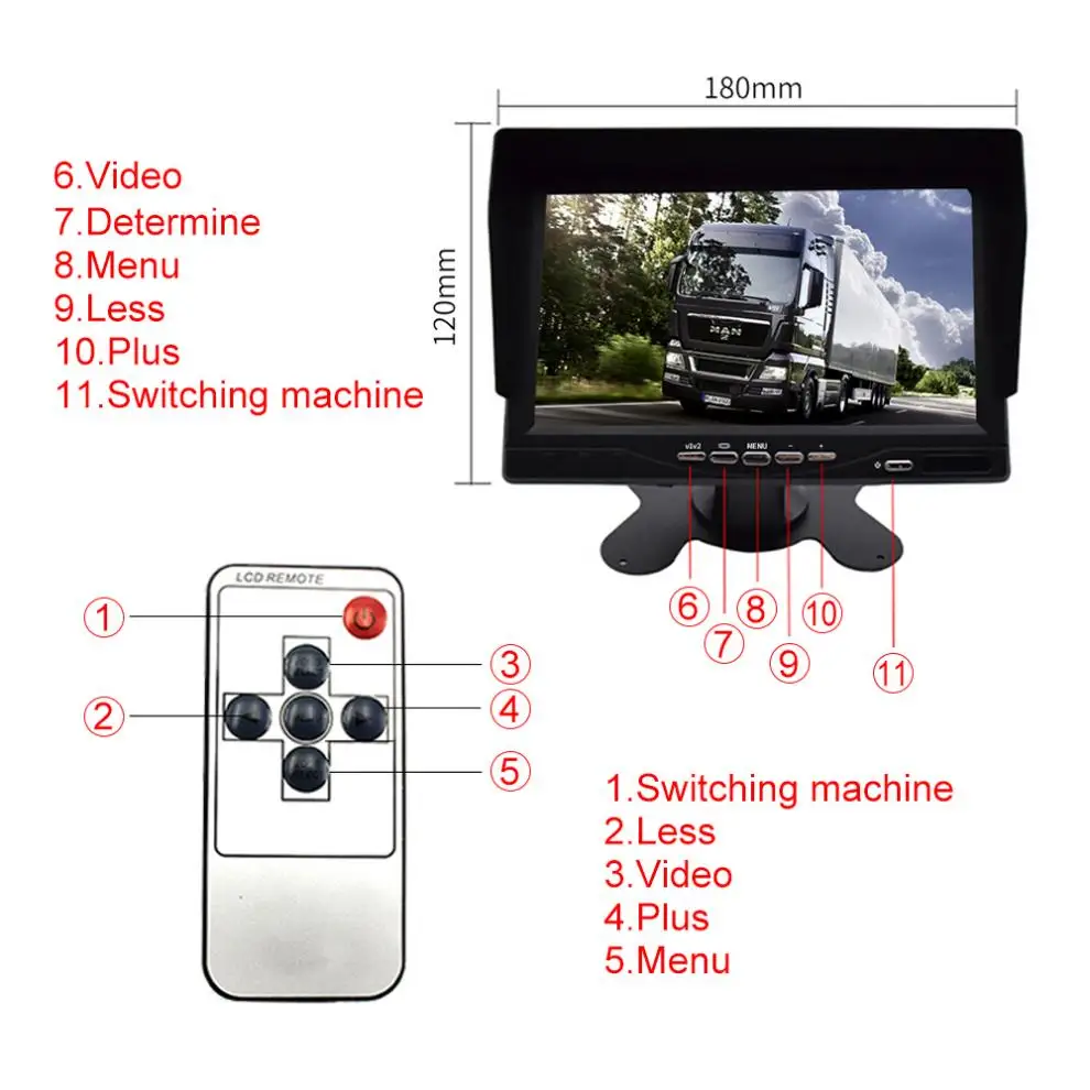 7 Inch 1080P Night Vision Car Monitor with Rear View Camera Dual Record Reversing Video System
7 Inch 1080P Night Vision Car Monitor with Rear View Camera Dual Record Reversing Video System