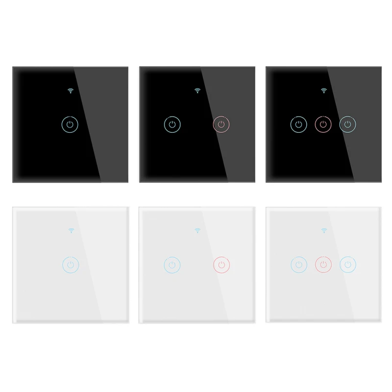 EU AC100-240 Tempered Black White Crystal Glass Touch Switch Power Led Panel Wall Light Switches 1/2/3 Smart Switches Wholesale
EU AC100-240 Tempered Black White Crystal Glass Touch Switch Power Led Panel Wall Light Switches 1/2/3 Smart Switches Wholesale