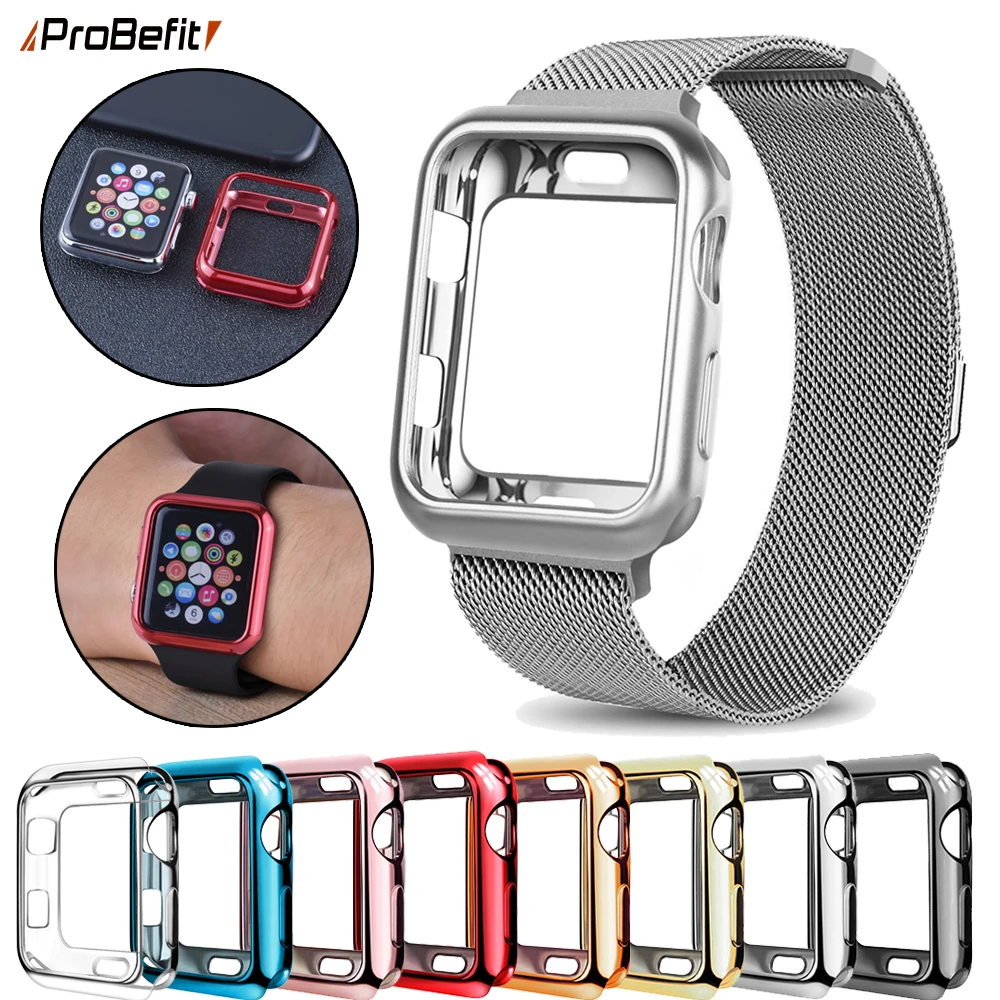 Тонкий мягкий чехол ProBefit из ТПУ для Apple Watch Series 1 2 3 38 42 мм защитный с покрытием iwatch 4