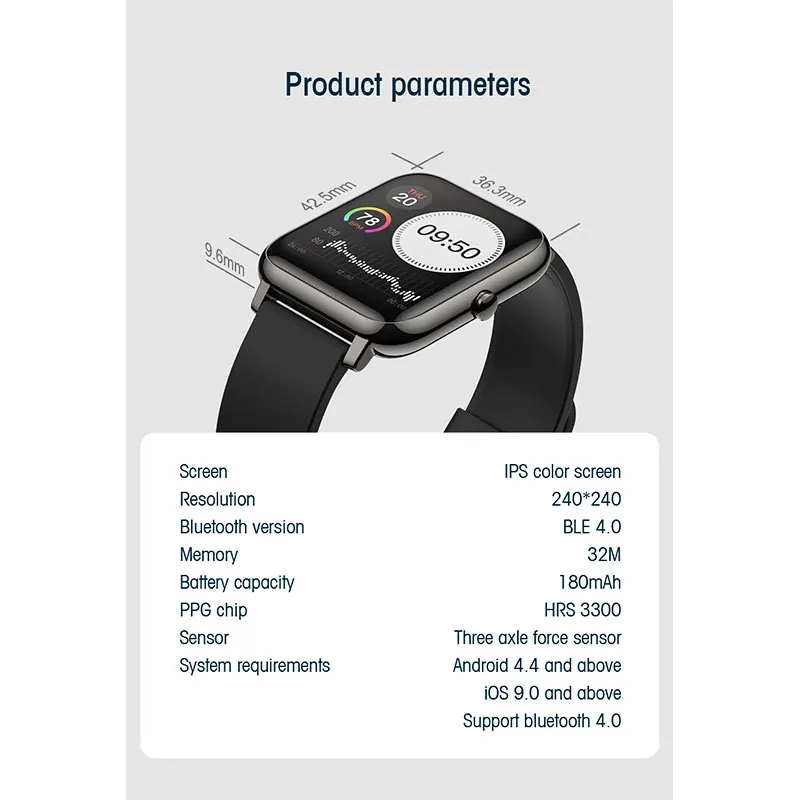 Smart Watch Waterproof Fitness Sport Watch P22 Heart Rate Tracker Call/Message Reminder Bluetooth Smartwatch For Android iOS
Smart Watch Waterproof Fitness Sport Watch P22 Heart Rate Tracker Call/Message Reminder Bluetooth Smartwatch For Android iOS