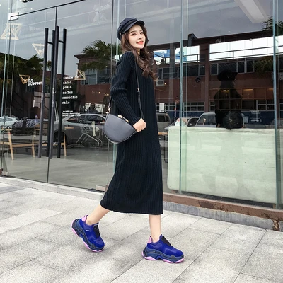 Hot Thick-soled Sneakers for Woman Spring Autumn Genuine Leather All-match Lace-Up Comfortable Sports Shoes Purple Color
Hot Thick-soled Sneakers for Woman Spring Autumn Genuine Leather All-match Lace-Up Comfortable Sports Shoes Purple Color