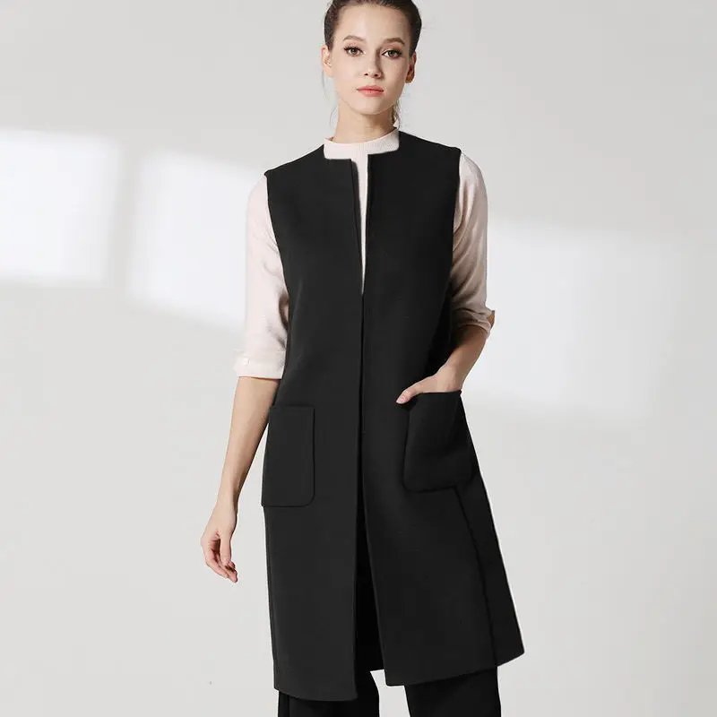 You want Plus Size Sleeveless Vest Cardigan Autumn Thin Woolen Vests Women O Neck Pocket Hem Split Long Waistcoat Ladies Black V 
You want Plus Size Sleeveless Vest Cardigan Autumn Thin Woolen Vests Women O Neck Pocket Hem Split Long Waistcoat Ladies Black V
