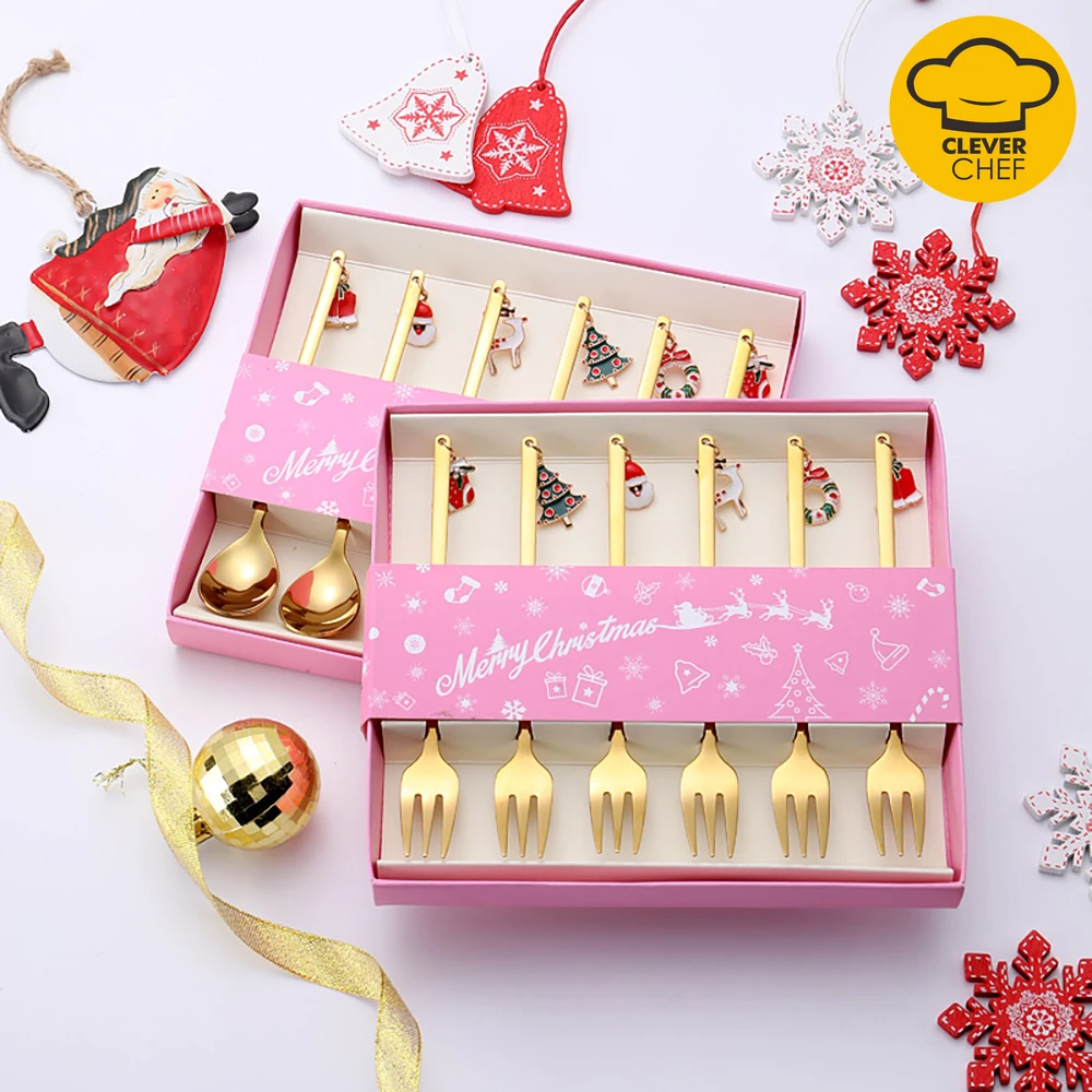 6Pcs New Year 2022 Christmas Tree Spoons Fork Gift Box Set Xmas Party Ornaments Christmas Decoration for Home Table Navidad Gift
6Pcs New Year 2022 Christmas Tree Spoons Fork Gift Box Set Xmas Party Ornaments Christmas Decoration for Home Table Navidad Gift