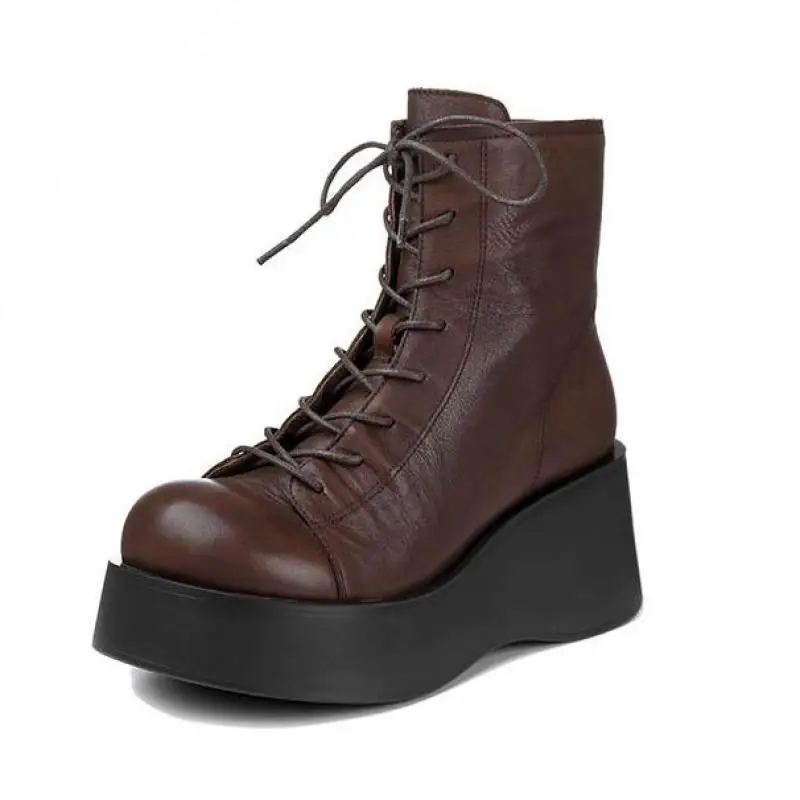YourSeason Winter Ankle Ladies Zip Round Toe Shoes Genuine Leather Lace Up Women 2021 Wedges Platform Boots Height Increase
YourSeason Winter Ankle Ladies Zip Round Toe Shoes Genuine Leather Lace Up Women 2021 Wedges Platform Boots Height Increase