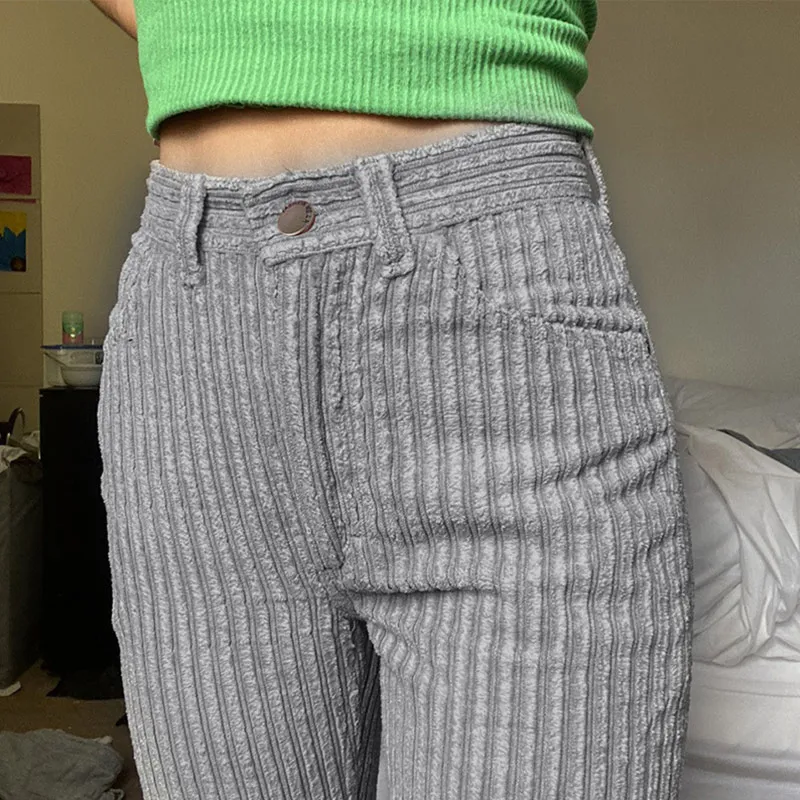 Women's Solid Corduroy High Waist Trousers 2021 Autumn Straight Zippers Slim Pencil Pants Female Casual Streetwear Long Pant
Women's Solid Corduroy High Waist Trousers 2021 Autumn Straight Zippers Slim Pencil Pants Female Casual Streetwear Long Pant