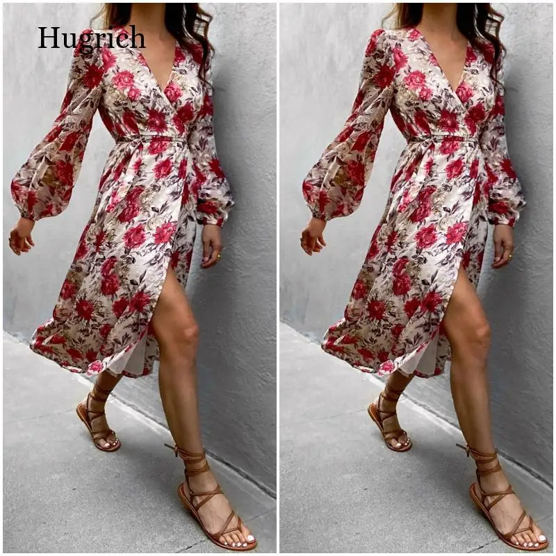 2021 Spring Lantern Long Sleeve Slit Party Dress Women Sexy Deep V-neck Floral Print Dress Retro Lady Summer Beach Dress Vestido
2021 Spring Lantern Long Sleeve Slit Party Dress Women Sexy Deep V-neck Floral Print Dress Retro Lady Summer Beach Dress Vestido