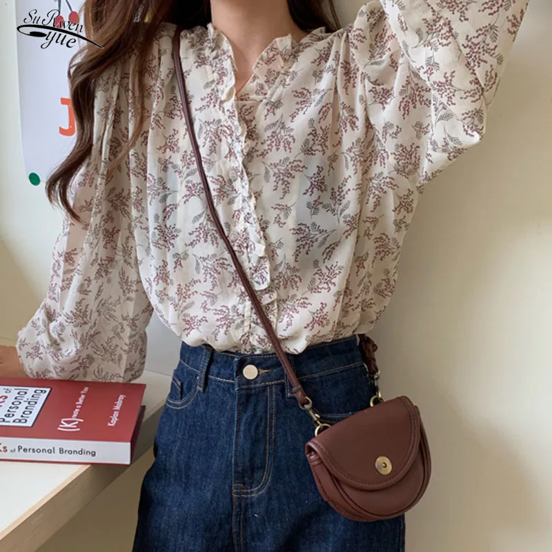 Autumn Sweet Printed Floral Blouse Casual Slim Chiffon Top Women's Puff Sleeve Women's Top Cardigan Blopuses Blusas 10314
Autumn Sweet Printed Floral Blouse Casual Slim Chiffon Top Women's Puff Sleeve Women's Top Cardigan Blopuses Blusas 10314