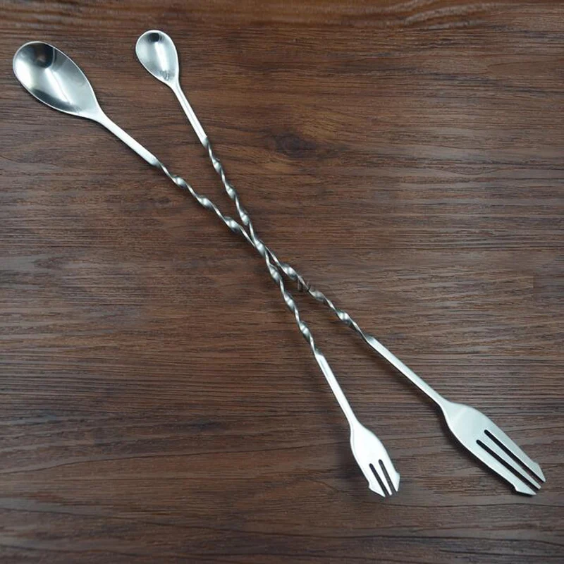 1 Pc Stainless Steel Long Twisted Handle Wine Tea Coffee Cocktail Alcohol Mixing Bar Spoons Home Kitchen Drinking Stirring Tools|bar spoon|cocktail