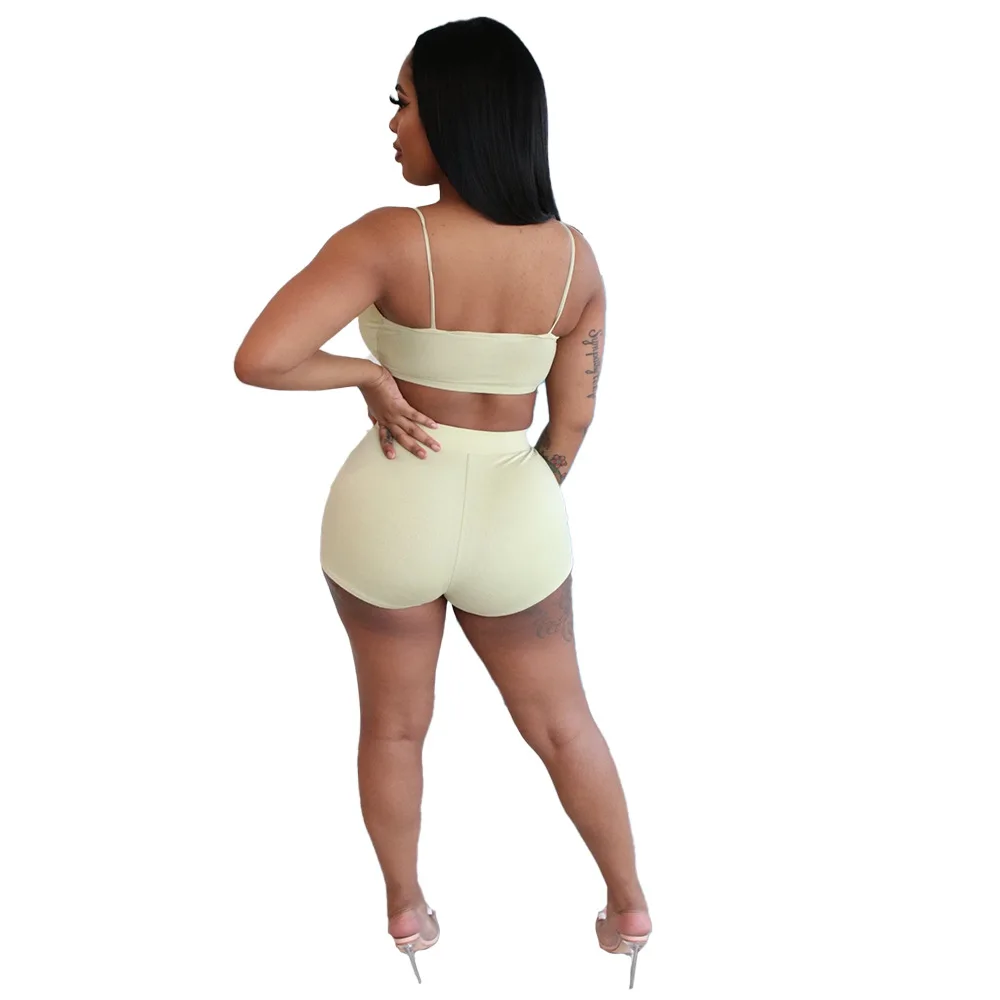 Solid Color Autumn Three Piece Set Women's Clothing Spaghetti Strap Bra Top + Skinny Short + Long Sleeve Open Stitch Club Outfit
Solid Color Autumn Three Piece Set Women's Clothing Spaghetti Strap Bra Top + Skinny Short + Long Sleeve Open Stitch Club Outfit