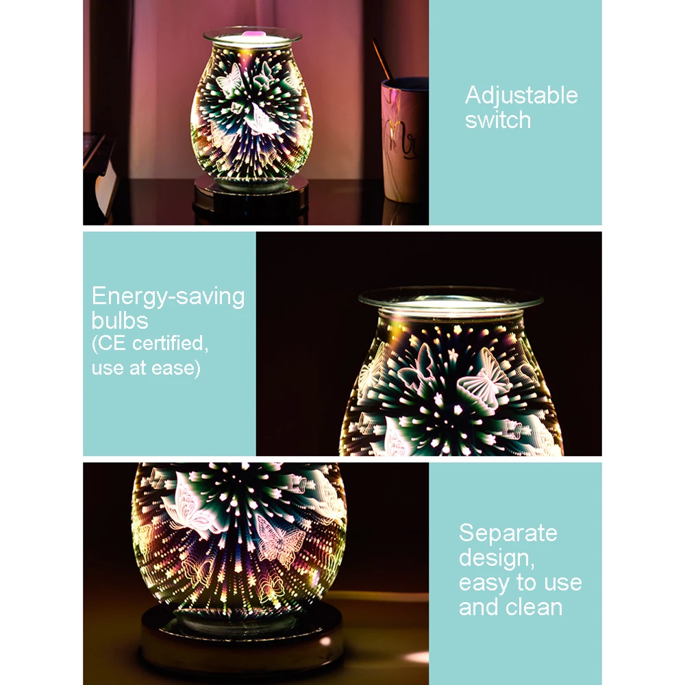 3D Glass Touch Butterfly Aroma Lamp Oil Wax Melt Burner Home Aroma Touch Lamp Essential Oil Aroma Lamp
3D Glass Touch Butterfly Aroma Lamp Oil Wax Melt Burner Home Aroma Touch Lamp Essential Oil Aroma Lamp