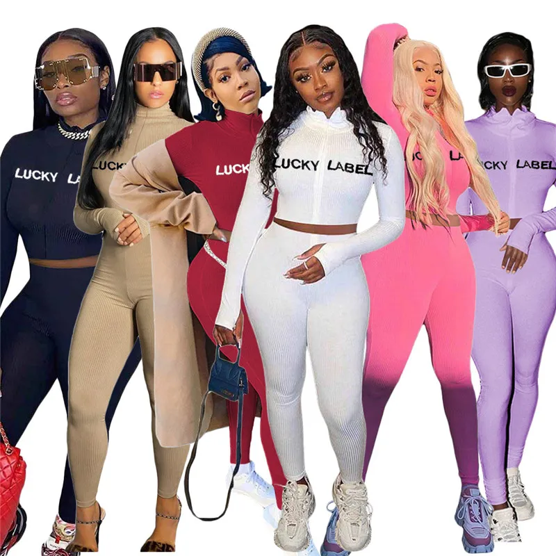 Women Clothing Sets Fall Lucky Label Thicken Knitted Crop Top Pencil Leggings Stretch Two Piece Set Outfit Wholesale Dropshpping
Women Clothing Sets Fall Lucky Label Thicken Knitted Crop Top Pencil Leggings Stretch Two Piece Set Outfit Wholesale Dropshpping