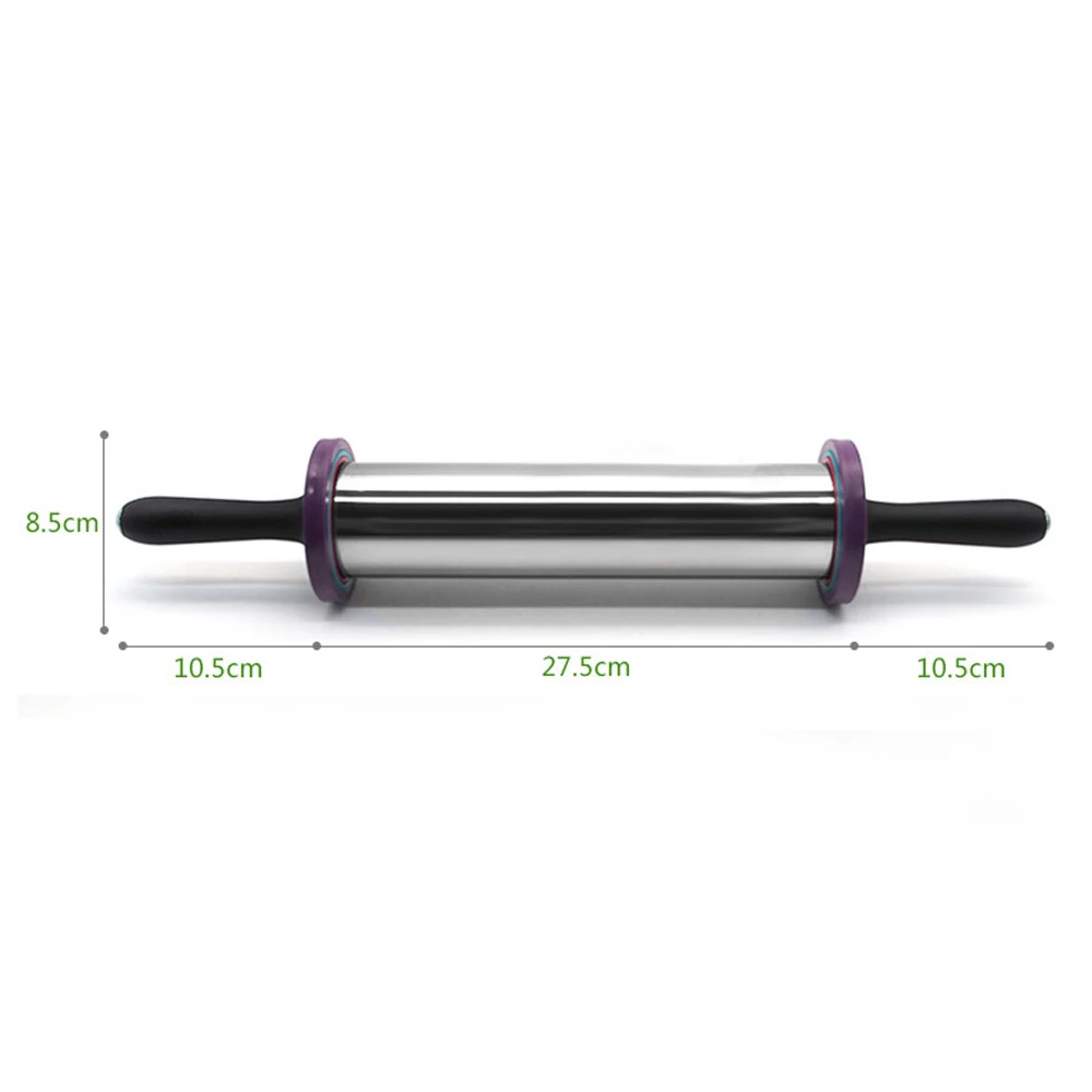 1Pcs Rolling Pin Adjustable Stainless Steel Rolling Pin Dough Roller with 3 Removable Thickness Rings for Baking Dough, Pizza
1Pcs Rolling Pin Adjustable Stainless Steel Rolling Pin Dough Roller with 3 Removable Thickness Rings for Baking Dough, Pizza